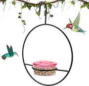 Furtryvl Hummingbird Feeders for Outdoors - Outdoor Bird Feeder - Feeding Perch, Metal Decor, Ant-Proof, Leak-Proof Canary Stand, for Wildlife, Window, Nature