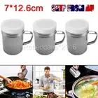 3PCS Stainless Steel Spice Bottle With Lid&Handle Salt Pepper Spice Shaker Large