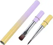 minkissy Dual-ended Hard Nail Brush Nail Powder Applicator Tool Pigment Applicator Nail Liner Brush For Precise Nail Art