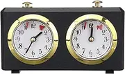 Chess Timer, Professional Analogue Count Up/Count Down Timer for Chess & Go – No Battery Required (Black)
