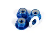 Axial AXA1046 Wheel Nut M4 Serrated Blue (4) Score SCX10 II