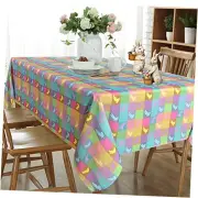 Easter Checkered Rectangle Tablecloth – Washable Holiday Plaid Tablecloth