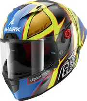 Shark Race-R Pro GP Replica Cam Petersen Helmet, grey-blue-yellow, Size S for Men Grey Blue Yellow