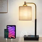 OYedis 3-Way Dimmable Touch Control Bedside Lamp with USB A+C Ports and Outle...