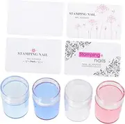 LIFKOME 4Sets Handheld DIY Nail Art Stamper Silicone Nail Stamping Tools for Professional and Home Use Manicure Accessory for Unique Designs