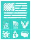 NEW “Americana Icons” Chalk Couture Chalk Transfer Stencil Size B Patriotic