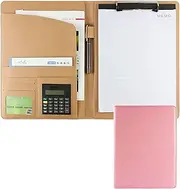 A4 Clipboard Folder A4 Folder Conference Folder A4 Clipboard Folder Clipboard with Calculator Multifunctional Artificial Leather File Storage Device for Interviews Conference