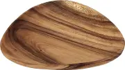 Fuji trade acacia egg type tray XL width 30.5 × depth 30.5cm Brown 30147