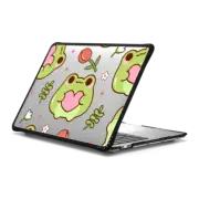 MacBook Pro 13-inch (M1 / M2 / Intel) Impact Case Cute Frog Holding A Heart with Red Tulip - Kawaii Animal with Flower in the Garden