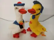 VTG Frederic & Fredericke Duck Steiff 6206/26 w/ Beret & Squeaker Rare All Tags
