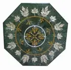 30" Green Marble Corner Coffee Table Top Inlay Malachite Lapis Mosaic Item