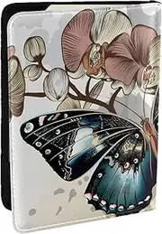 [JEJEA] Beautiful Butterfly1 Print Travel Organizer Credit Cards Case Passport BookPassport Holder Cover Wallet forTraveling,, Black, One Size