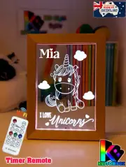 UNICORN PONY BABY PERSONALISED 3D LED Night Light 7 Colour Change Kids Room Lamp