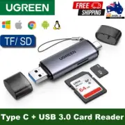 Ugreen 2-in-1 USB-C + USB 3.0 TF/SD Card Reader OTG Memory Card Adapter 50706
