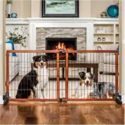 Carlson Extra Tall 70-Inch Wide Adjustable Freestanding Pet Gate, Premium Wood (