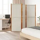 3-Panel Room Divider Light Grey 210x180 cm Privacy Screen Folding Partitio 03355