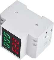 ASHATA Voltage Ampere Meter, Digital Voltmeter Ammeter, DINRail Display Voltmeter Measurement Meter, LED Digital Tube Display