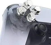 eXtremeRate Ergonomic Split Dpad Buttons (SDP Buttons) for PS5 Controller, Chrome Silver Independent Dpad Direction Buttons for PS5, for PS4 All Model Controller