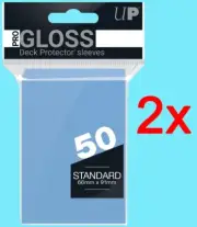 100 ULTRA PRO STANDARD SIZE GLOSS LIGHT BLUE DECK PROTECTOR Card Sleeves mtg ccg