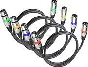 4Pack DMX Cables 3 Pin XLR Male to Female, 1.2m/4ft and 3ft Light Cable With Connector for Stage Lights Signal Connection