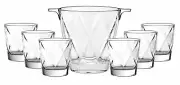 Barski European 7 Piece Bar Set-Whiskey-Wine-ice bucket W/ 6 D.O.F. Glasses