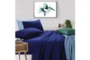 100% Egyptian Cotton Vintage Washed 500TC Navy Blue Single Bed Sheets Set