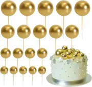 20 Pcs Ball Cake Topper Decorations Mini Balloons Cake Topper Sticks White Balls