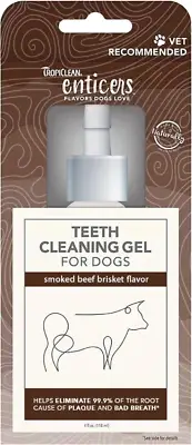Tropiclean Enticers Teeth Cleaning Dog Gel Smoked Beef Brisket 118Ml