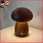 Mushroom Table Lamp Mushroom LED Lamp Touch Switch Wooden for Bedroom Study Room