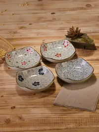 在飛比找樂天市場購物網優惠-日式家用釉下彩陶瓷異形盤子創意個性菜盤湯盤深盤碟子和風餐具