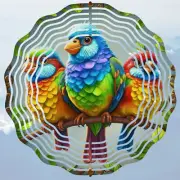 Wind Spinner 10" Colorful Trio Of Birds Double Sided WindSpinner
