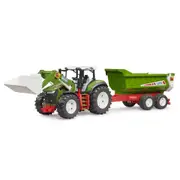 Bruder ABS Tractor w/Frontloader/Tipping Trailer Farm Vehicle 79.5cm Toy 2y+