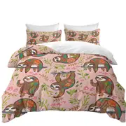 Cute Happy Sloth Pattern for Children Quilt Cover