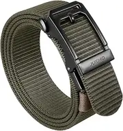 [JUKMO] Men's Ratchet Tactical Belt, 1.5 Inch Nylon Web Work Belt with Automatic Slide Buckle