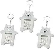CIYODO 3 Pack Mini Bear Calculator Keychains Portable Pocket Calculator Students' Key Ring Hanging Key Ring Random Style