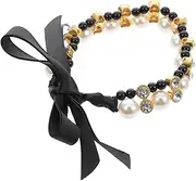 CIYODO Luxury Pet Collar for Pet Show Pearl Collar Lightweight Pet Necklace Puppy Collar Pet Dog Supply