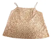 Victoria's Secret Silky Leopard Animal Print Cami Pajama Top Size XL Peach Pink