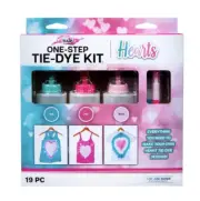 Tulip One-Step Tie-Dye Kit, Hearts, (Teal, Pink and Blush), 19 Pieces