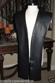Cosplay Black Pleather tabards, fabric lining, costume part in 6 sizes