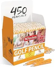 XFasten Golf Pencil without Erasers Bulk 450-Pack 3.5" #2 HB Golf Pencils Bulk Presharpened Mini Pencils Bulk, Hexagonal Small Pencils for Kids, Short Pencils, Half Pencils Without Erasers