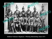 OLD POSTCARD SIZE PHOTO OF BALLARAT VOLUNTEER REGIMENT SKIRMISH TEAM 1874 VIC