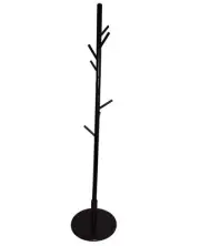 Wooden Coat Stand Round Base Freestanding Hallway Coat Rack Tree, 8 Hooks
