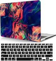 Laptop Hard Shell Case Compatible with New MacBook Pro 16 inch with Liquid Retina XDR Display & Touch ID 2021 Release Model A2485 M1, Hard Shell Case Cover & Keyboard Cover, red and Blue