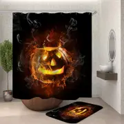 Scary Smokey Halloween Pumpkin Shower Curtain