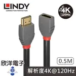 LINDY林帝 HDMI 2.0 公 TO 母 延長線 0.5M 50公分 (36475)