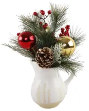 Flora Bunda 14In Xmas Mix In Ceramic Watering Pot