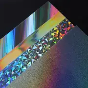 5Pcs A4 Hot Stamping Foil Reflective Flash Paper Rainbow Glossy Handmade Craft
