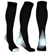 Athletic Compression Socks for Women & Men Circulation - Best for Medical, Running 3 Pairs, Black/Grey