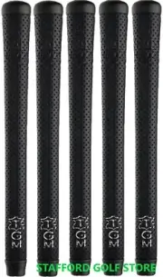 The Grip Master Perforated Leather Golf Grips Standard Black .600" Set of 5