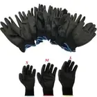 1/6 Pairs Non-slip Nylon Black Polyurethane Work Gloves Labor Protection Coated